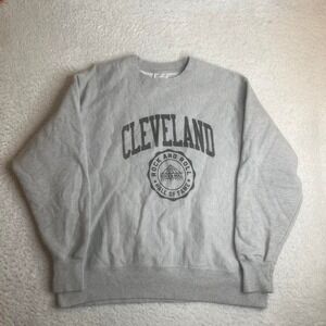 Champion reverse weave men grey Rock and Roll Hall of Fame grey sweatshirt xl